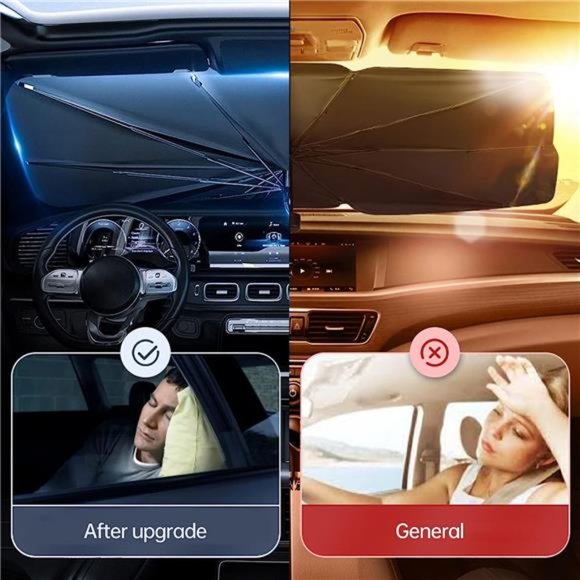 Car Windshield Sun Shade Umbrella, Upgraded Car Windshield Cover Sunshade - Picture 4 of 6